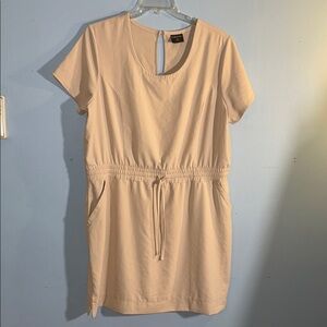32 degrees cool Tan Short Sleeve Dress with Drawstring plus sz xxl